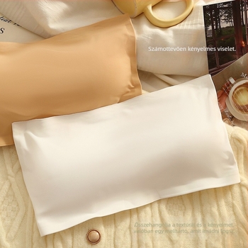 Nylon pánt nélküli wrap/csőtop, csúszásmentes szilikoncsíkkal, Ice Silk, vékony formázott kosár, teljes kosár, lélegző, szép hát