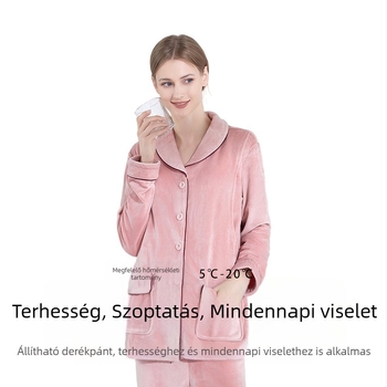 Ősz-télre készült anyai pizsama szett Mink Velúr anyasági ruházattal, meleg és kényelmes