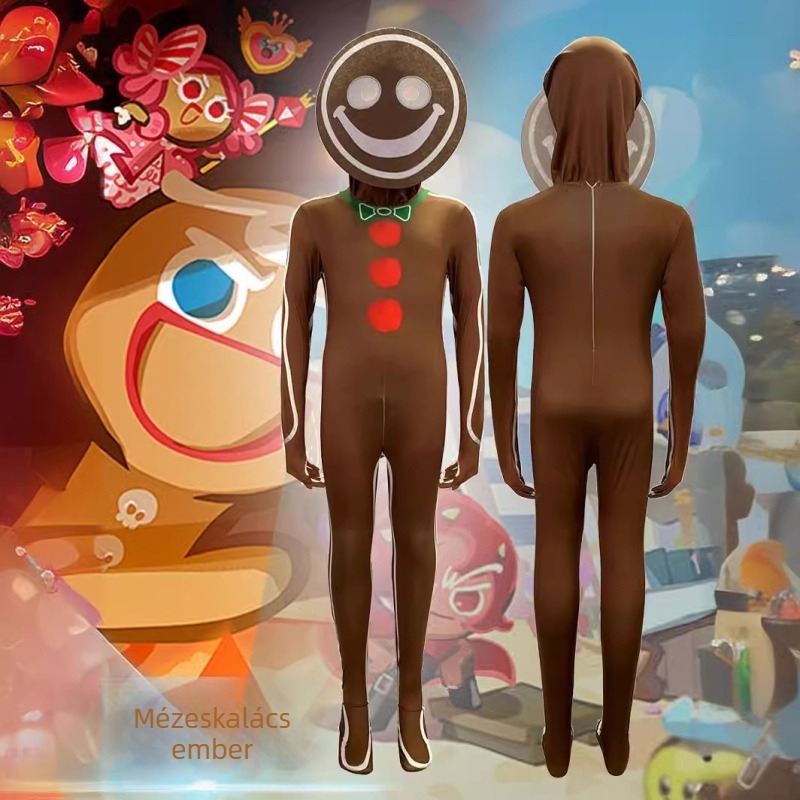 Gingerbread Man cosplay egynadrágos ruha — Milk Silk, Spandex keverék (90–95%), Uniszex, 2025 tavasz