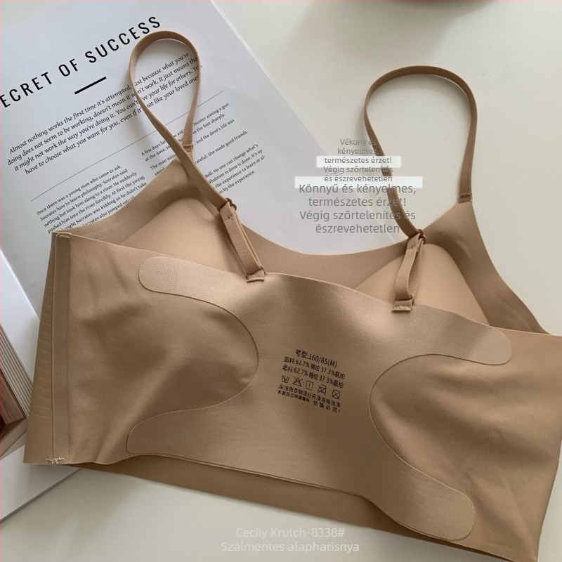 Nylon anyagú melltartó, 3/4 kosár, vékony formázott kosár, szivacsbélés, mellény-stílus