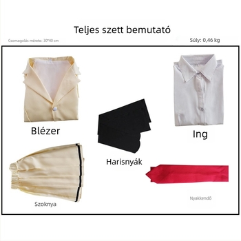 Tomoko Kuroki cosplay campusz egyenruha – aranyos anime középiskolás jelmez, egyszínű, poliészter-keverék 60% + 30%, bélés acetát 20%