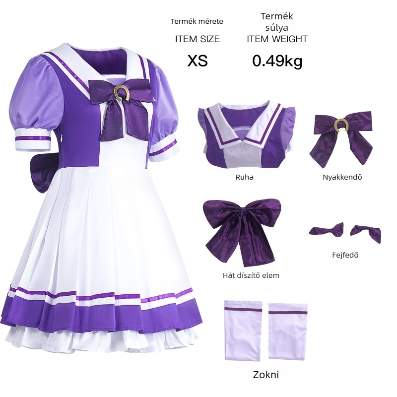 COS Pretty Derby cosplay iskolai egyenruha készlet - uniszex, kender–poliészter keverék, anime szerepjátékokhoz