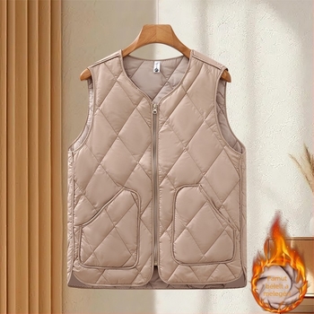 Pamut mellény ősz-tél, elegáns közlekedési stílus, vasalásmentes, hossz 50–65 cm