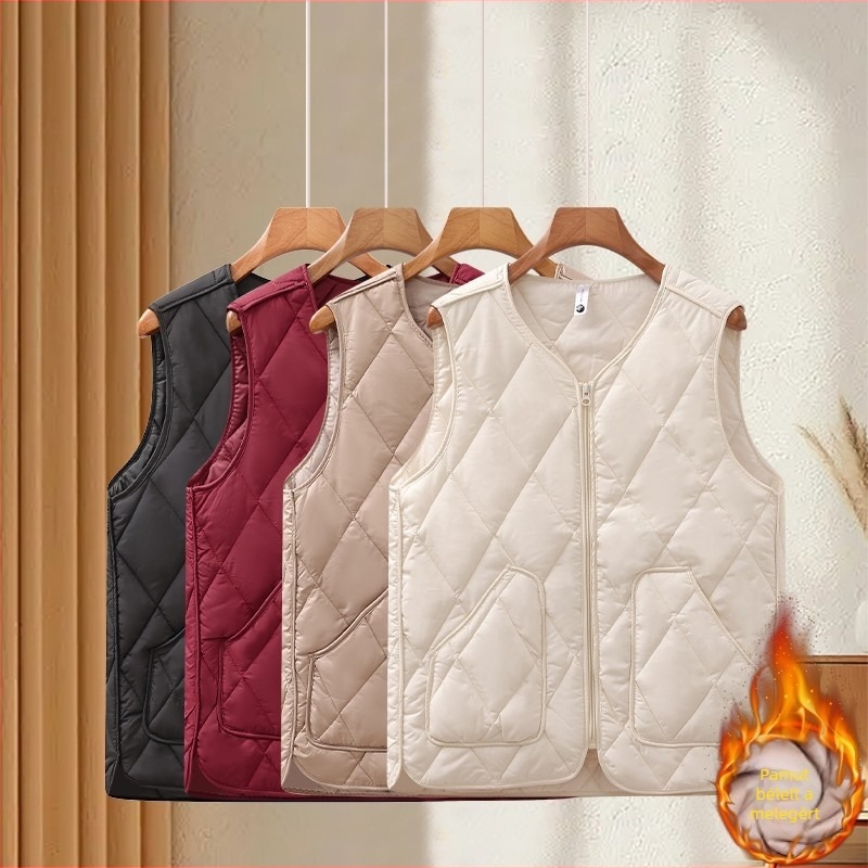 Pamut mellény ősz-tél, elegáns közlekedési stílus, vasalásmentes, hossz 50–65 cm