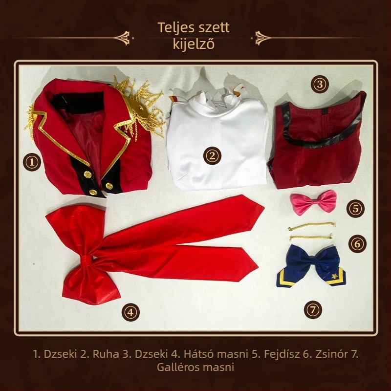 Hongye Meng S4 piros iskolai egyenruha cosplay teljes készlet nőknek