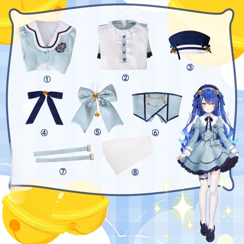 Frontier VTuber cosplay teljes készlet – női, poliészter 70–80% és regenerált cellulóz rostok legfeljebb 30%, játék/animációs szerepjátékhoz, 2025 tavasza.