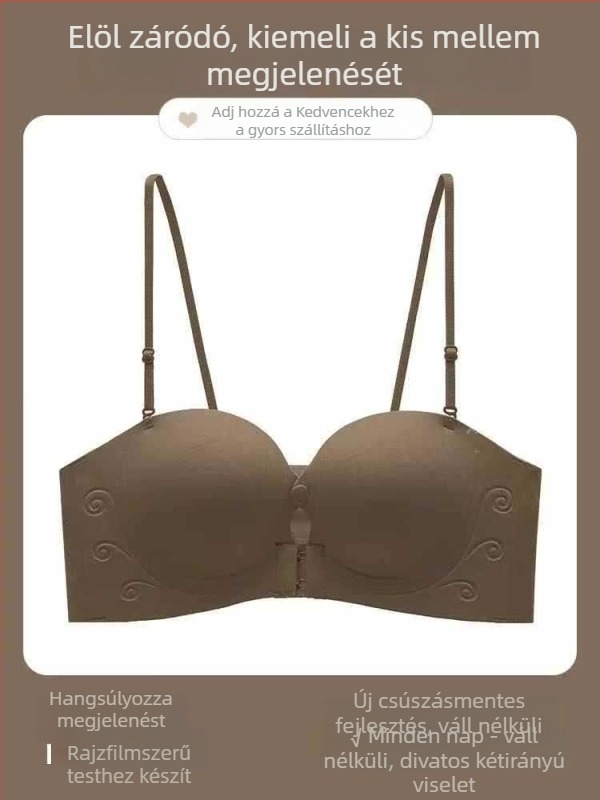 Szegély nélküli melltartó előzáródással, láthatatlan és varrat nélküli dizájn, push-up hatás, csúszásmentes