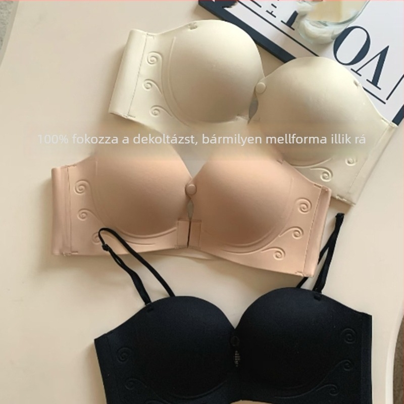 Szegély nélküli melltartó előzáródással, láthatatlan és varrat nélküli dizájn, push-up hatás, csúszásmentes
