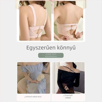 Nylon anyagú pánt nélküli csipkés bandeau melltartó, hát nélküli, légáteresztő, kényelmes, push-up