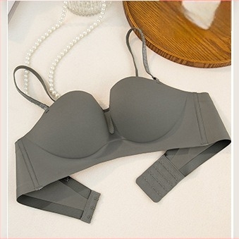 Drót nélküli melltartó, csőtop stílus, félkosár, push-up, varrat nélküli, nylon