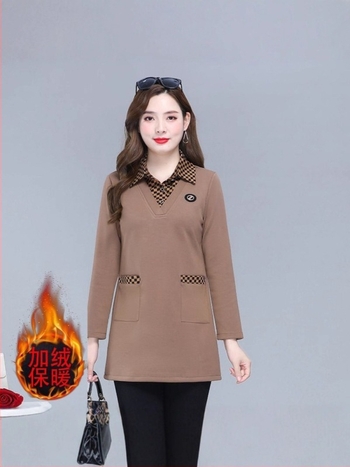 Midi hosszú ujjú ruha gallérral, lazán szabott derékrész, poliészter, Polo casual stílus, téli 2024