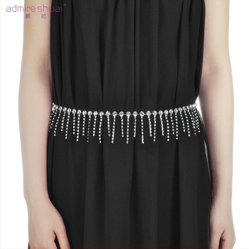 Has tánc deréklánc rhinestone bojtokkal, fém, ötvözet csat, kampó-zár, szélesség >4 cm