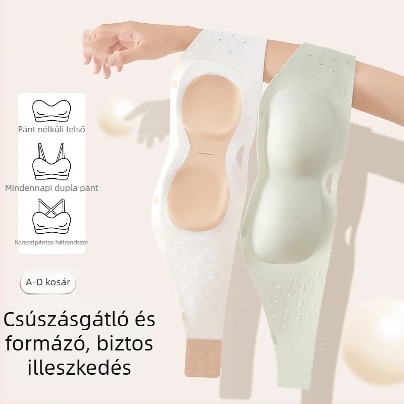 Női bandeau melltartó váll nélküli, vékony, gyűrődésmentes, csúszásmentes, láthatatlan, varrat nélküli, vezeték nélküli