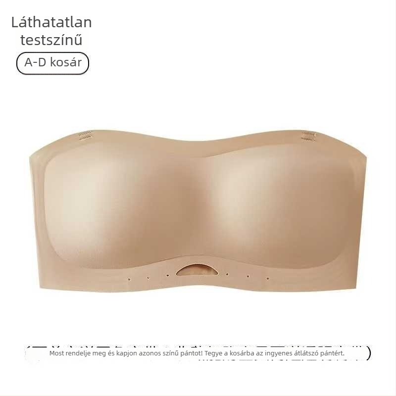 Női bandeau melltartó váll nélküli, vékony, gyűrődésmentes, csúszásmentes, láthatatlan, varrat nélküli, vezeték nélküli