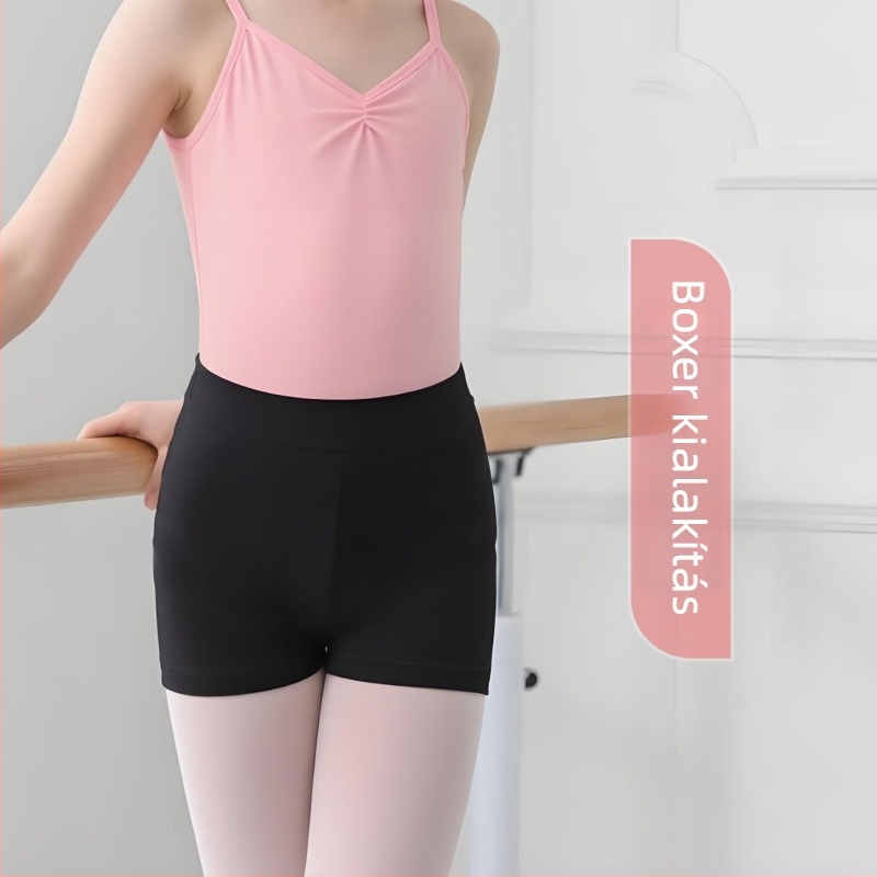 Fekete gyerekeknek szóló táncpantaló, 3/4 hosszúságú, edzésre és balettre