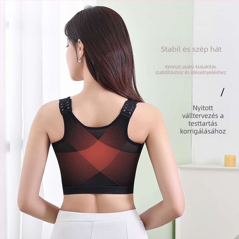 Szoptatós melltartó állítható támogatással, nylon anyagból, bélés: spandex 100%, levehető halter pántok, vékony formázott kosarak, elöl záródó