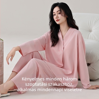 Postpartum szoptatós otthoni viselet, 100% pamut, hosszú ujjú pulóver és nadrág, megjelenés 2025 tavasza