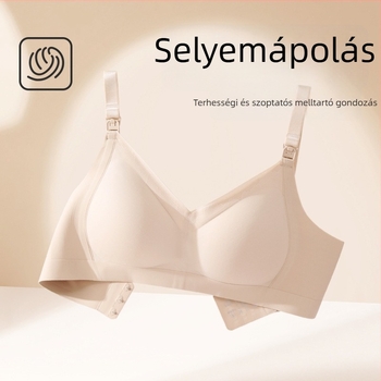 Szoptatós melltartó vékony formázott kosarakkal, nylon anyagból, acélgyűrű nélkül, minden szakaszhoz