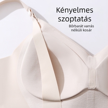 Szoptatós melltartó vékony formázott kosarakkal, nylon anyagból, acélgyűrű nélkül, minden szakaszhoz