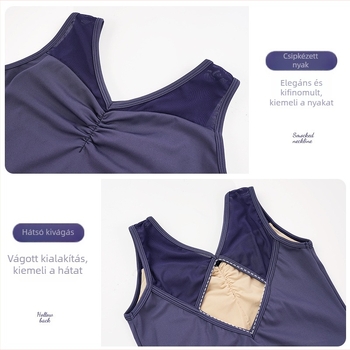 Női táncruha baletthoz és modern tánchoz, V-nyakú mellény, Nylon anyag