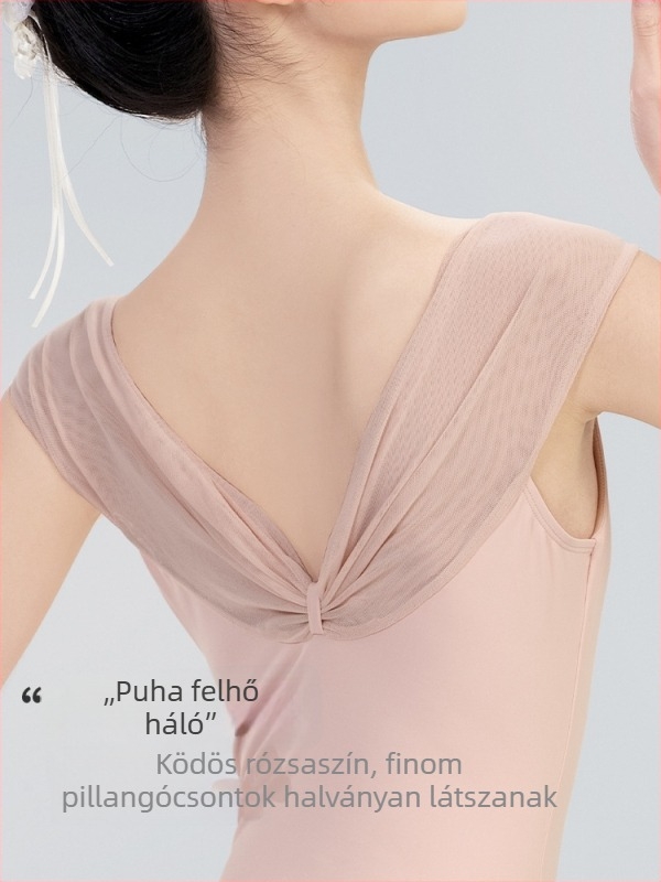 Egyrészes, ujjatlan balett gyakorló overál, nejlon külső 78% és spandex bélés 22%, nyári használatra és színpadi tánchoz.