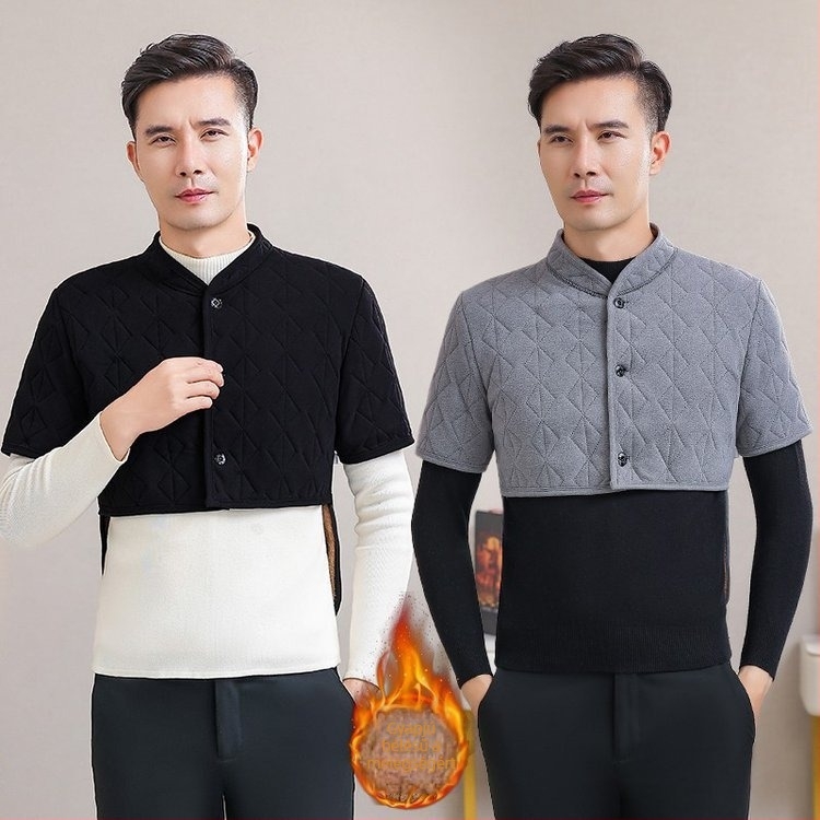 Férfiaknak meleg vállmelegítő sál fleece-bélés, nagy méret, nyak- és derékvédő, őszi-téli