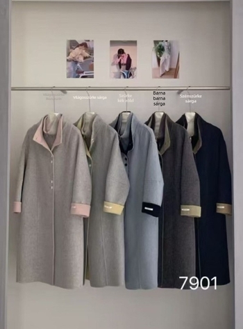 Plüss, hosszú szőrű kabát paneltervezéssel, gyapjú-keverék 30–50%, 2025 ősz.