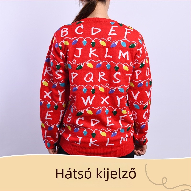 Hozzáigazított kerek nyakú kötött pulóver télre — OEM/minta és rajzok alapján történő gyártás; Termékkód: 139 cartoon christmas tree; Próbafolyamat: 3 nap; Gyártási kapacitás: 1000 darab/nap; Javítási határidő: 7 nap)