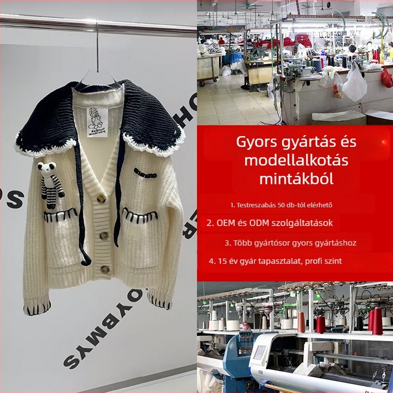 Kötött pulóver – egyedi kis sorozatban, rajzok és minták alapján (OEM gyártás; mintatervezés; kis sorozatú testreszabás rajzok/minták alapján; kapacitás 1000 darab)