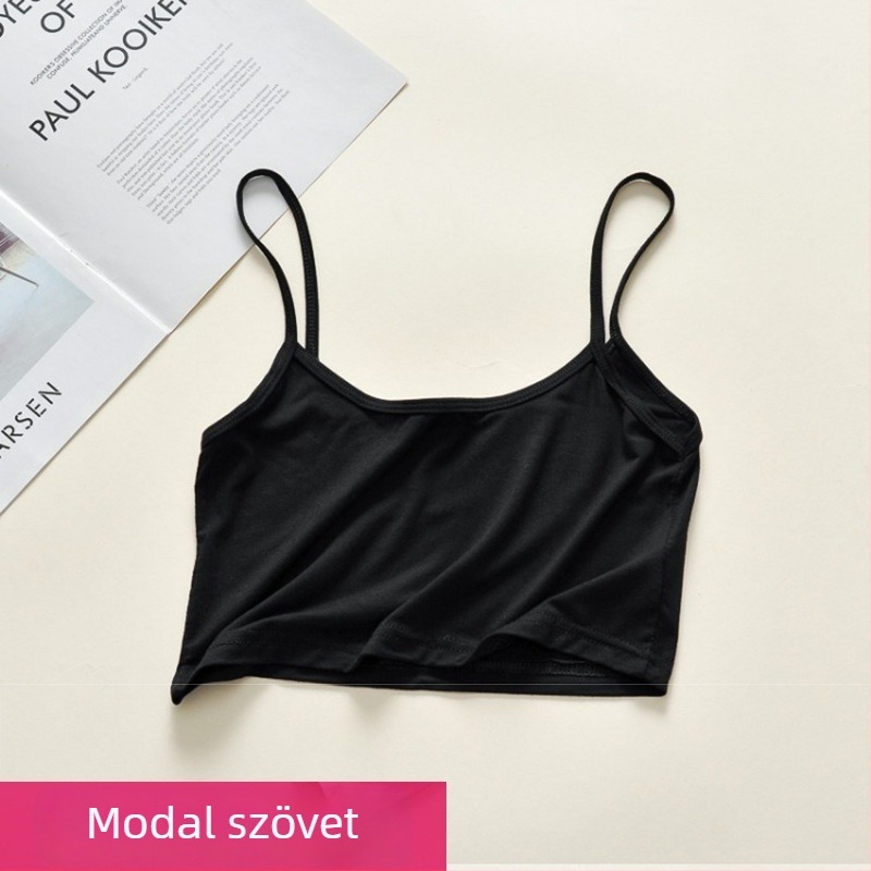Modál rövid női top - Sling stílus, karcsú szabás, egyszínű minta, Modal anyag Spandexszel