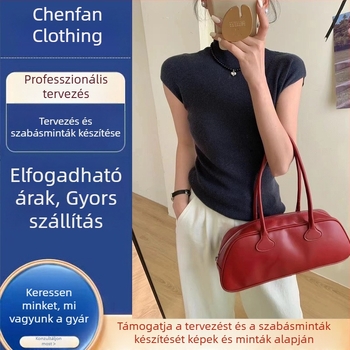 Női kötött rövid ujjú felső, egyszínű, sokoldalú casual stílus, testre szabható rajzok alapján vagy minták alapján, kis tételben OEM gyártás