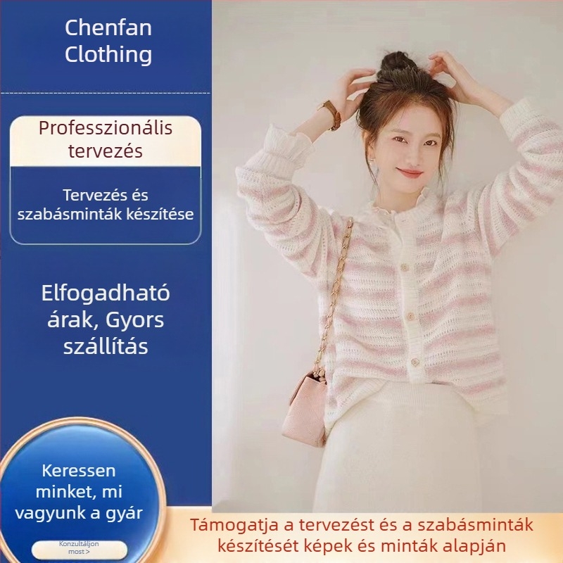 Női kötött rövid ujjú felső, egyszínű, sokoldalú casual stílus, testre szabható rajzok alapján vagy minták alapján, kis tételben OEM gyártás