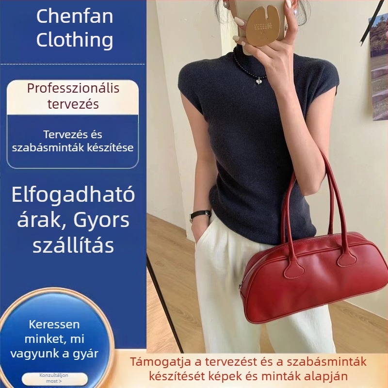 Női kötött rövid ujjú felső, egyszínű, sokoldalú casual stílus, testre szabható rajzok alapján vagy minták alapján, kis tételben OEM gyártás