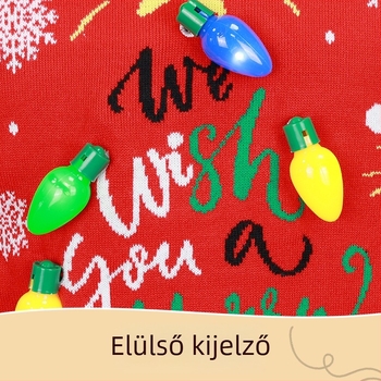 Női karácsonyi pulóver, jacquard mintás, állatmintás, karcsúsított fazon, kerek nyak, akril–pamut keverék, hossz 50-65 cm, tavasz 2025