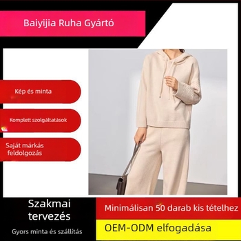 Gyapjú kapucnis kötött öltöny OEM-hez — mintavizsgálat, rajz, OEM-feldolgozás, számítógépes sík kötőgép