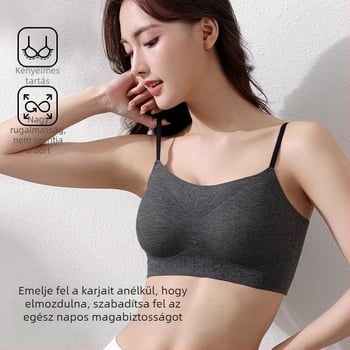 Rugalmas, varrat nélküli melltartó váll nélküli kis mellekhez, bandeau stílus, fix kosarakkal, vékony töltéssel