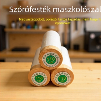 Egyszer használatos porvédő maszkoló film építkezéshez és autófestéshez, PE film, gumi ragasztó, alap mikropapír + film