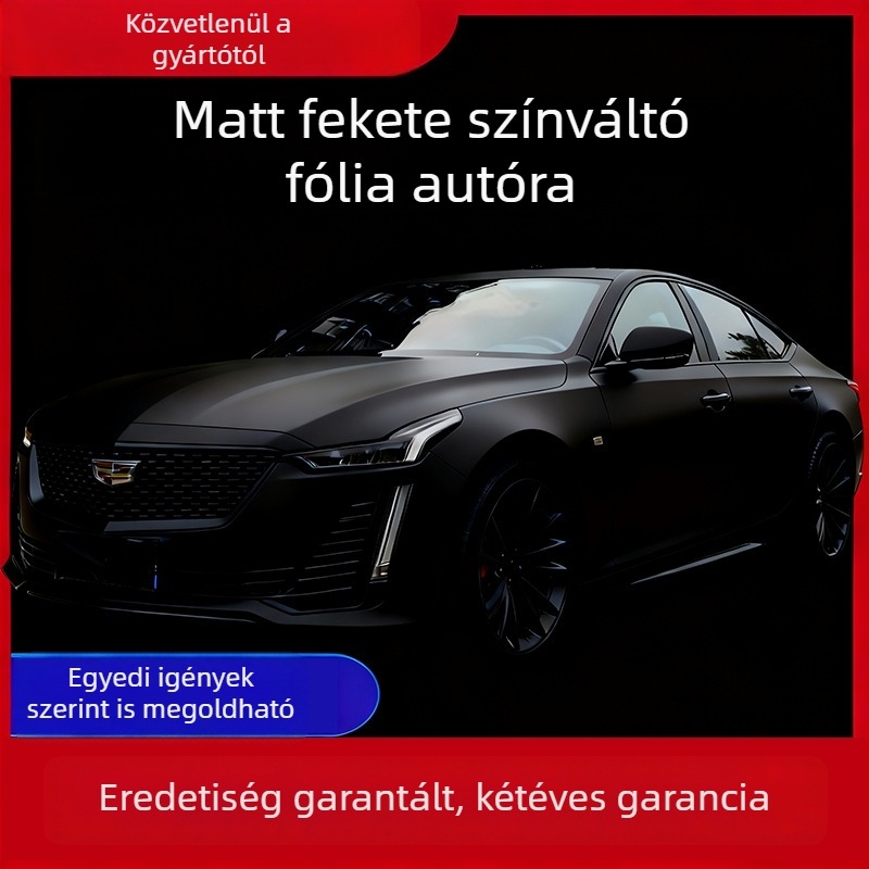 Szénszálas autóbevonó fólia, matt fekete, öntapadós, a jármű külső felületére