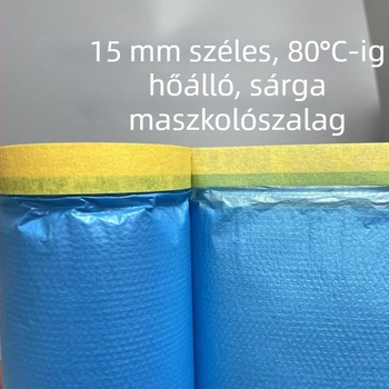 Autófesték maszkoló fólia, PE fólia, 10 μm vastagság, jó tapadás, jó átlátszóság, Kraft papír mag