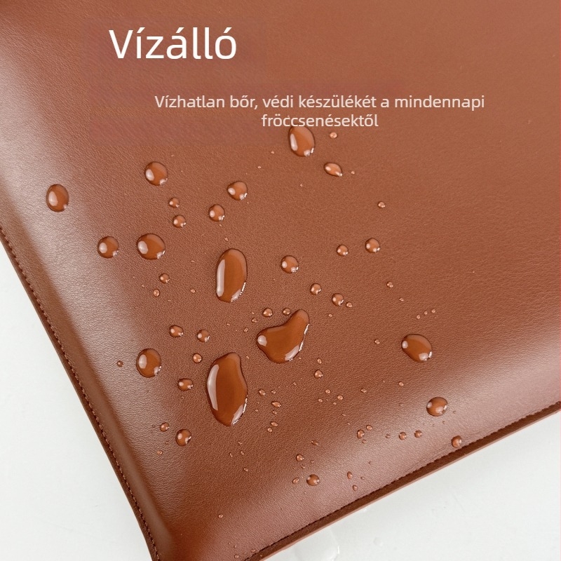 Mágnes nélküli PU laptop táska — vízálló, kopásálló, nylon bélés, városi stílus