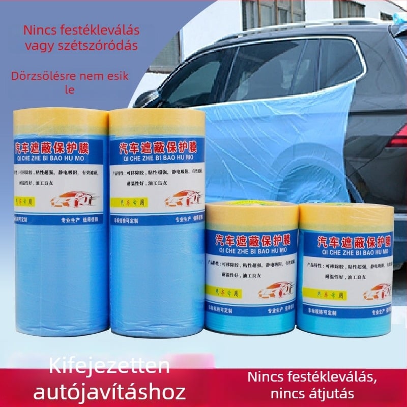 Egyszer használatos autófestés maszkoló film elektrostatikus tapadással, magas adhézió, texturált papír + PE-film, 25 m hosszú, szélesség 55/110/150 cm