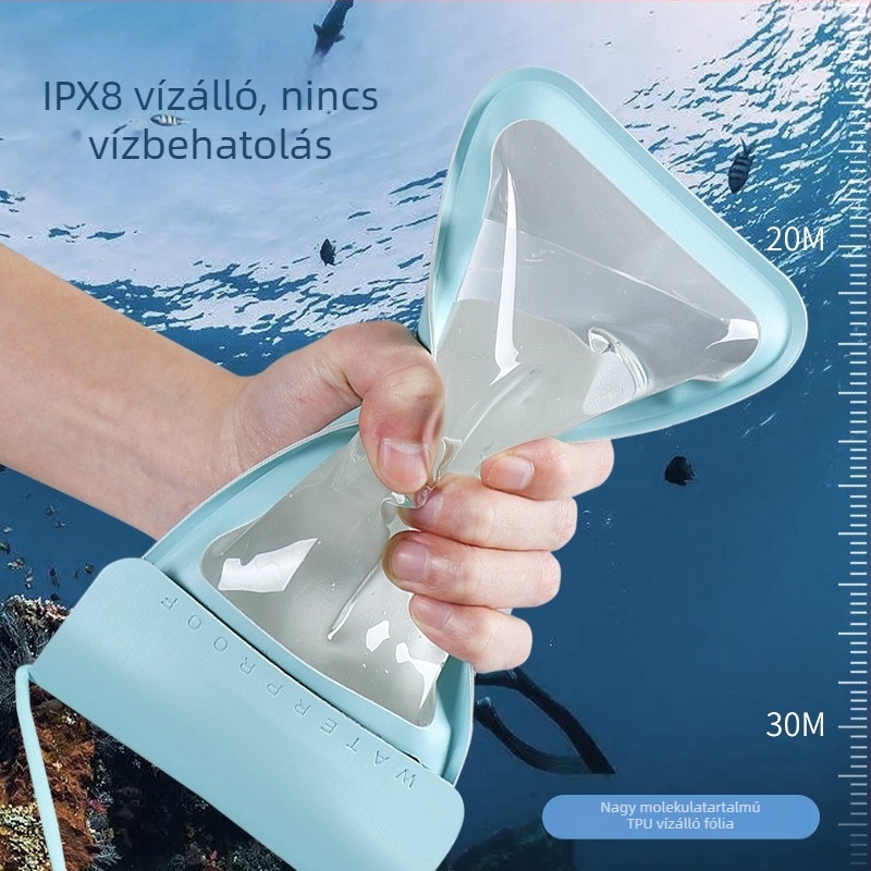 Vízálló telefontok érintőképernyővel, 7,2 hüvelykes univerzális méret, úszáshoz, búvárkodáshoz és szabadidős tevékenységekhez