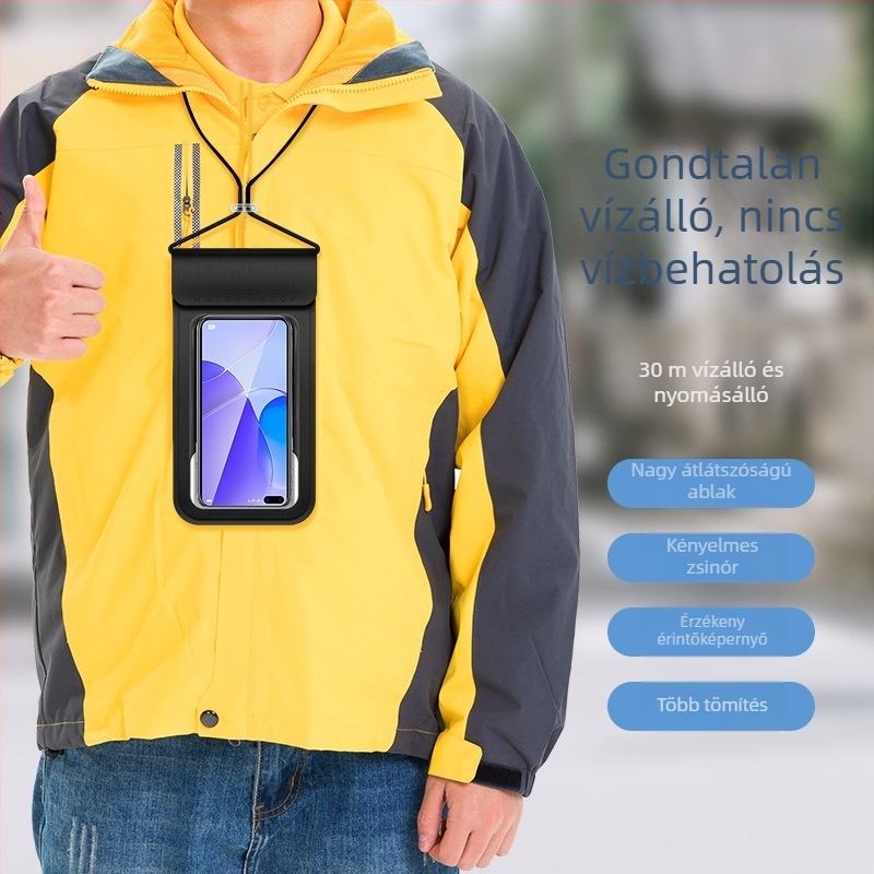 Vízálló telefontok érintőképernyővel, 7,2 hüvelykes univerzális méret, úszáshoz, búvárkodáshoz és szabadidős tevékenységekhez