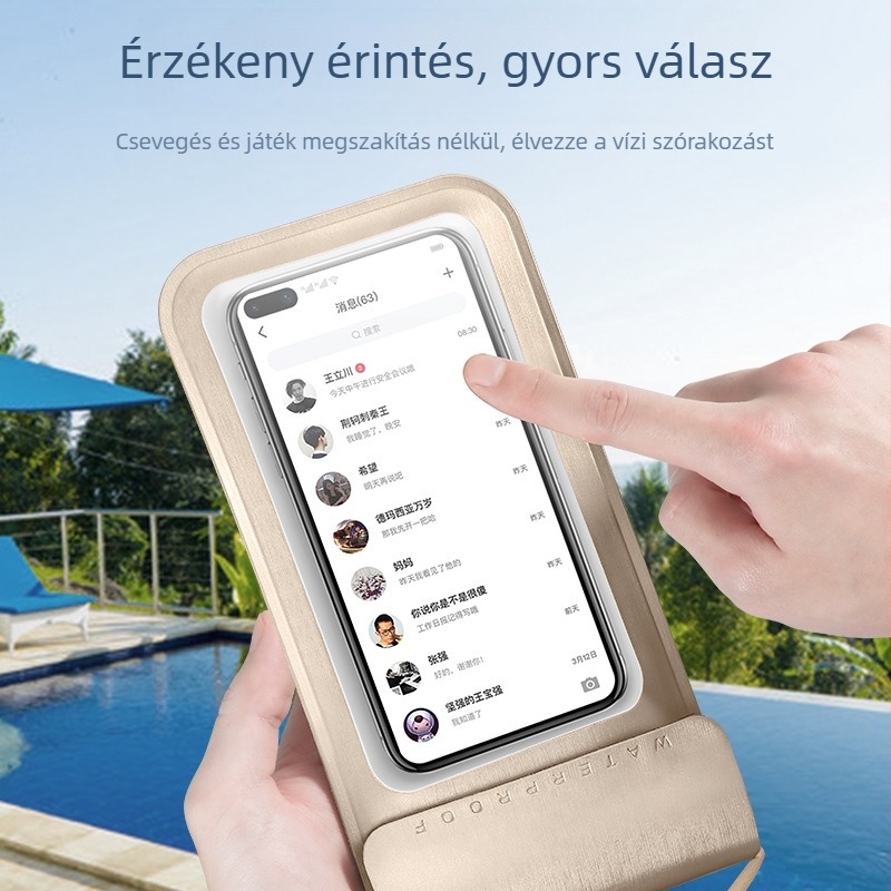Vízálló telefontok érintőképernyővel, 7,2 hüvelykes univerzális méret, úszáshoz, búvárkodáshoz és szabadidős tevékenységekhez
