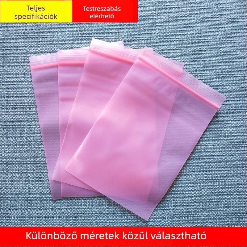 Pinnuo PE antistatikus ZIP tasak chip- és elektronikus alkatrészekhez, digitális termékek csomagolása, adatkábelek csomagolása, mobiltelefon kiegészítők csomagolása, zárási hossz 4–60 cm