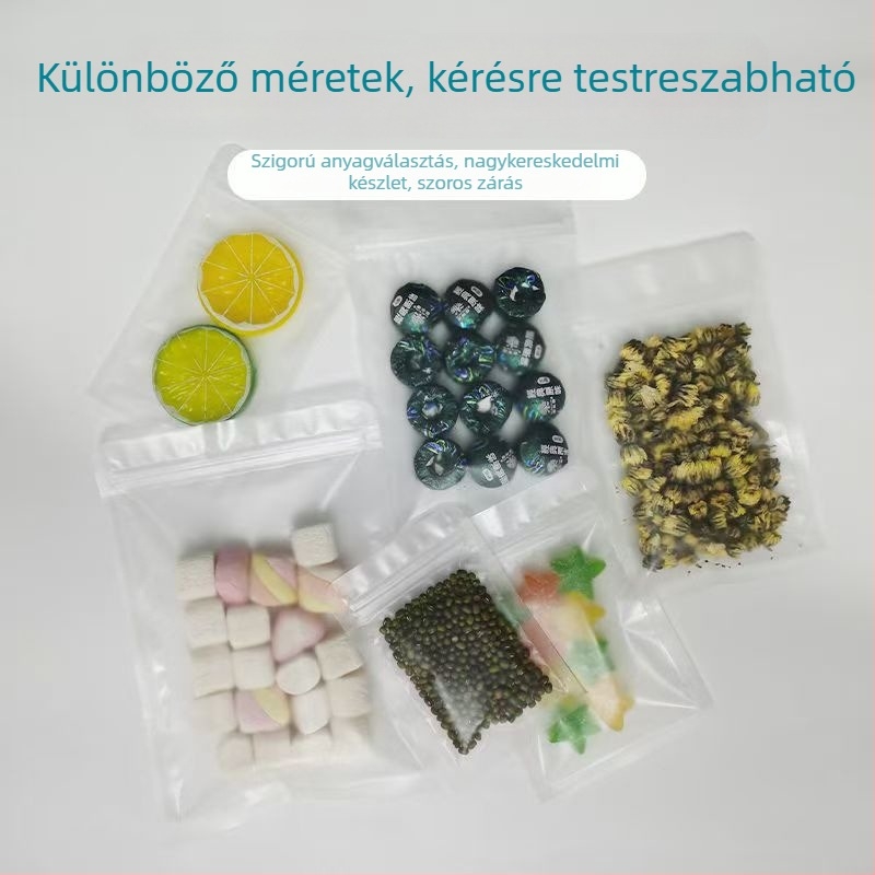 Lapos aljú snack zacskó, önzáró, háromoldali zárás, matt felület, anyag: OPP+PET+CPP