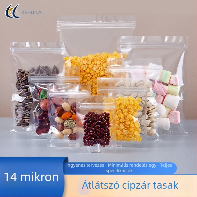 Öntapadó, átlátszó zacskó vastított alappal, zárható műanyag csomagolás élelmiszerekhez — sokoldalú felhasználás (ékszerek, tea, ajándékok) | Double Rich