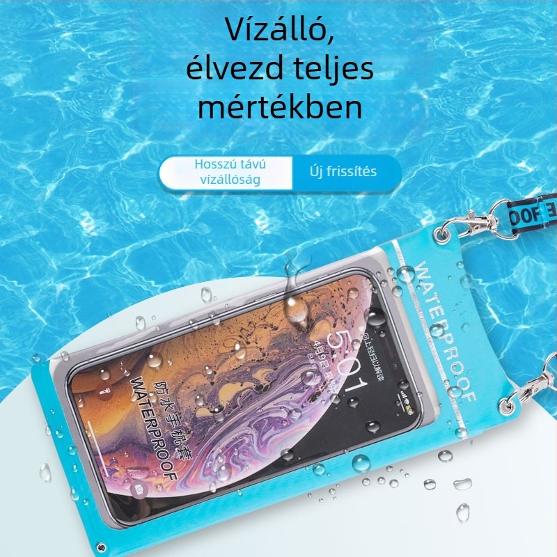 TPU vízálló telefon tok kültéri használatra – érintőképernyős, víz- és porálló, úszáshoz, merüléshez, homokos part és horgászathoz