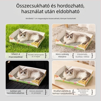 Autóba szerelhető hordozható macskaalom-tál, nagy kapacitású, vízálló, egyszer használatos, letisztult dizájn, raktáron nagykereskedelemhez