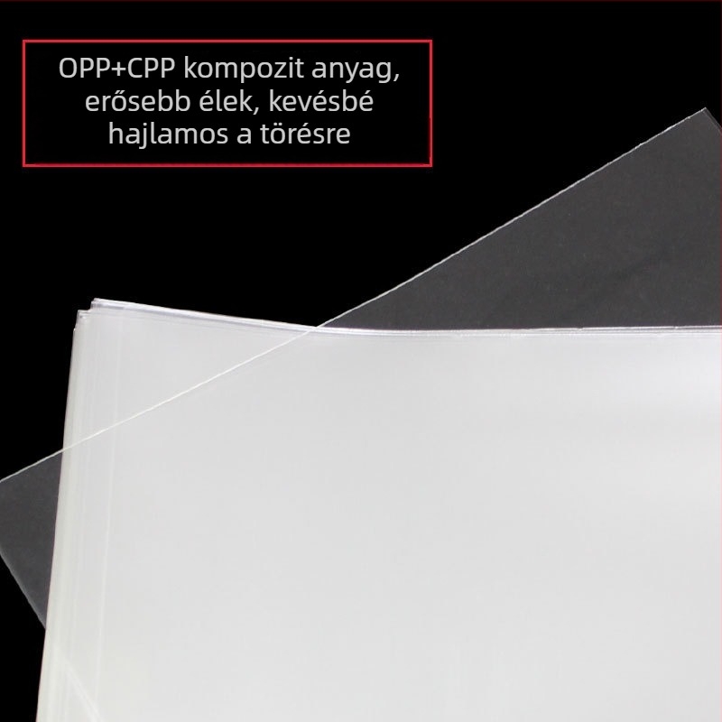 CPP lapos nyitású kártyataska, kompozit műanyag fóliás csomagolás, 10x15 cm, kétszintű védő tasak kártyákhoz
